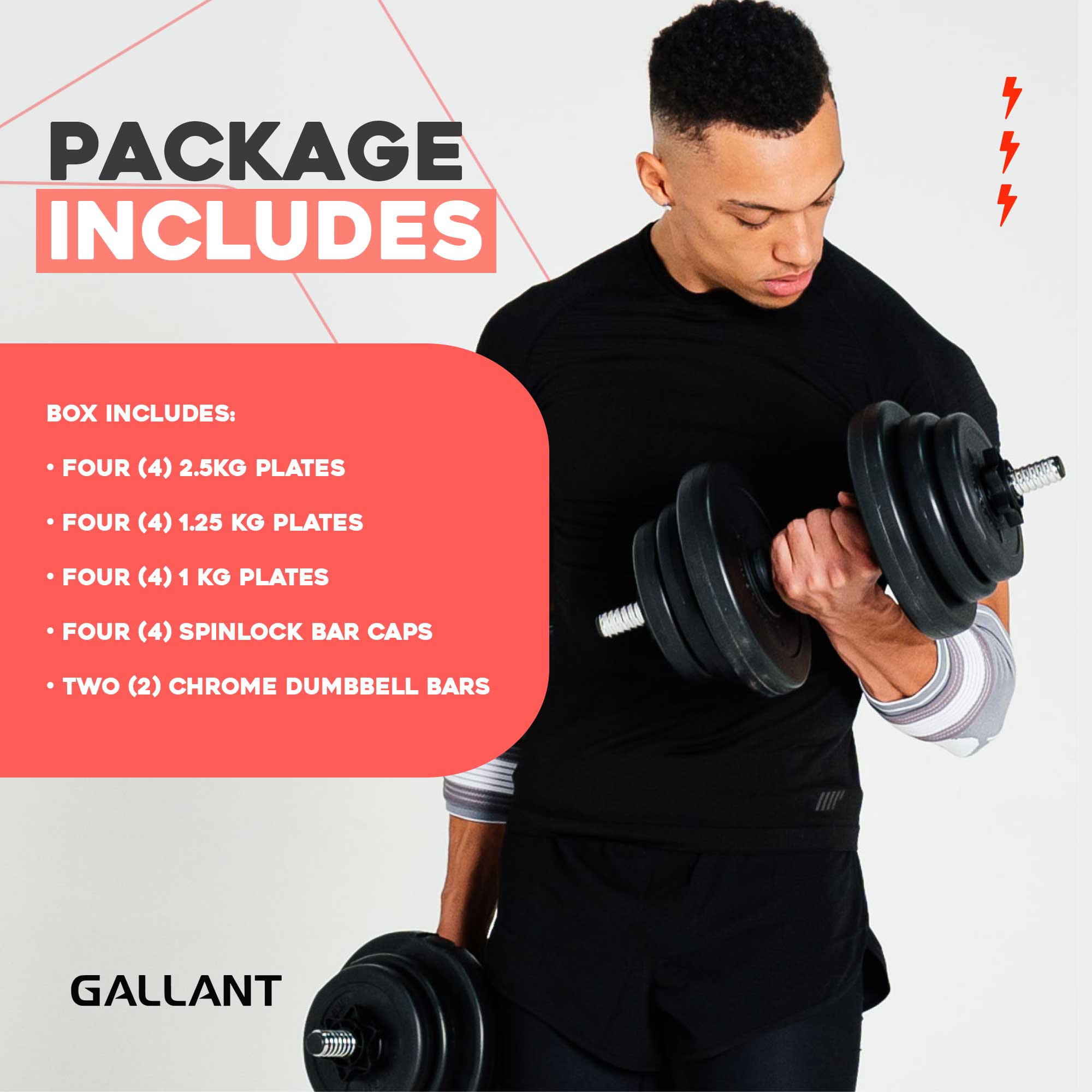 20kg Vinyl Dumbbell Set Free Hand Weights Adjustable, Package includes.