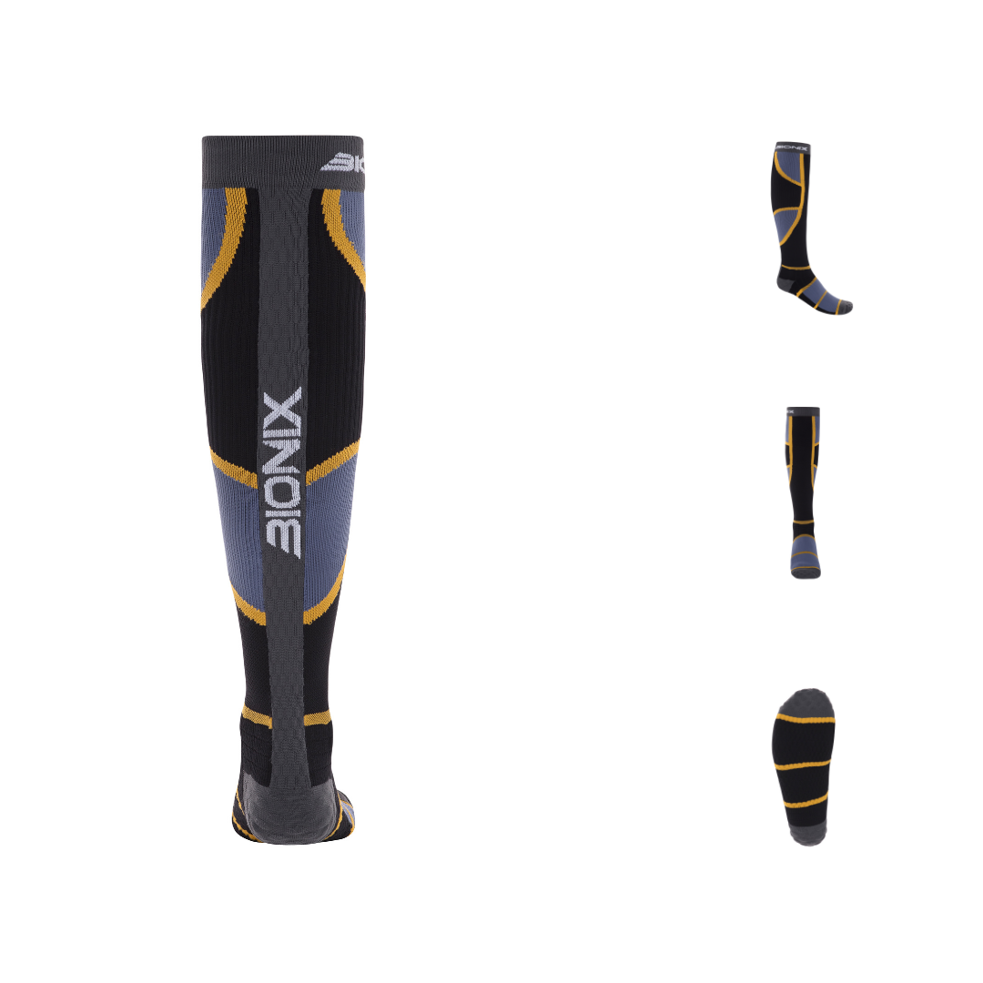 2XU Men`s Flight Compression Socks Black and Yellow