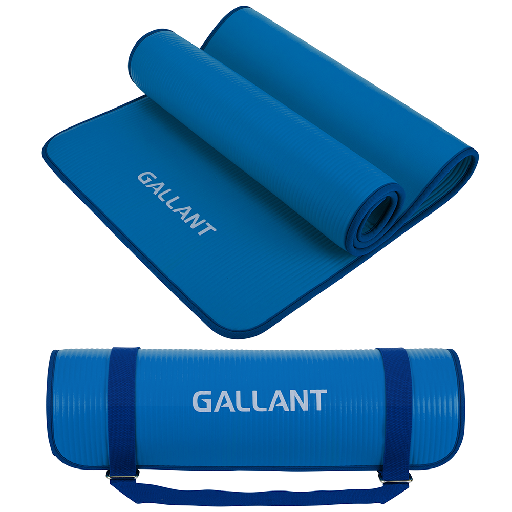 Gallant NBR Yoga Mat Non-Slip with Carry Handle Strap Main IMG Blue.