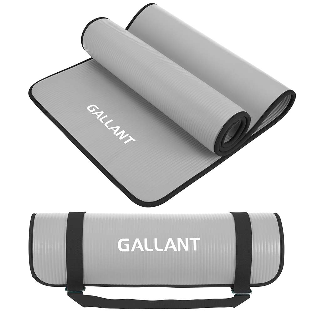 Gallant NBR Yoga Mat Non-Slip with Carry Handle Strap Main IMG Grey.