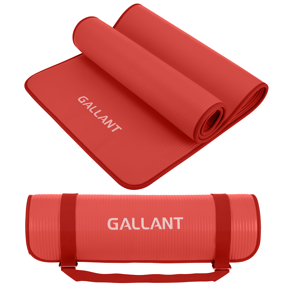 Gallant NBR Yoga Mat Non-Slip with Carry Handle Strap Main IMG Red.